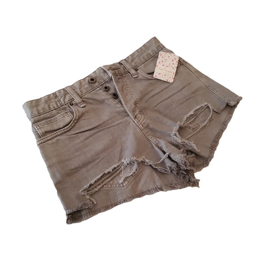 Free People Distressed Denim Cutoff Shorts NWT